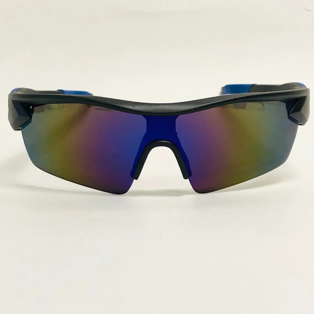 Men Sunglasses Gold Mirror Lens Sports Shades Retro Style Classic Helf Rim Lente